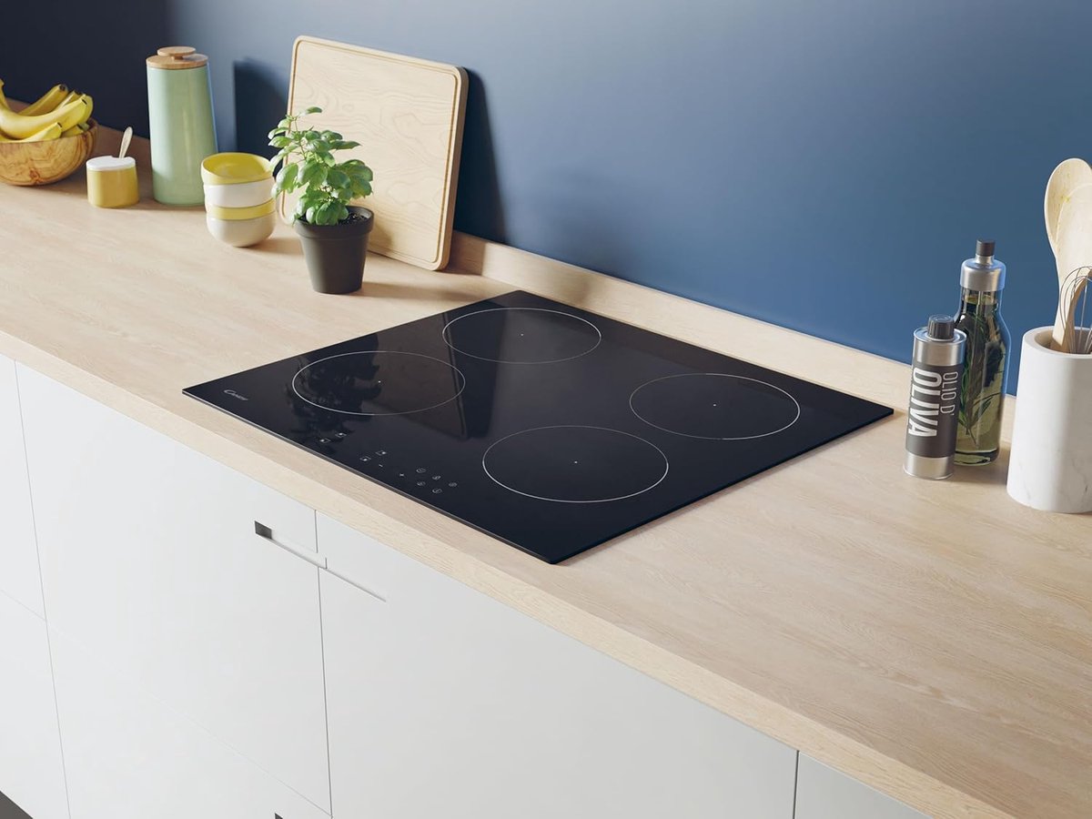 Inductiekookplaat - Glazen kookplaat - Snel Koken - Power Management - 59 cm - Zwart