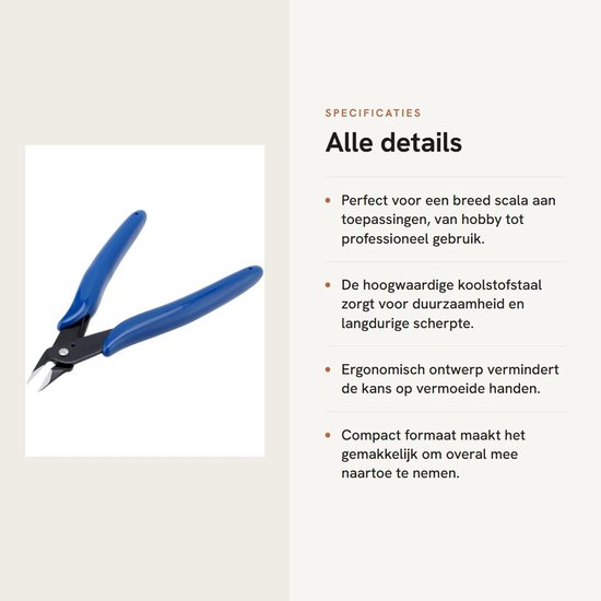 Dailygoods- Kabelsnijders 13 cm - Zijdraadsnijders - Precisie Snijtangen - Diagonale Snijtangen - Lichtgewicht - Koolstofstaal met automatische rebound-functie - Draadknipper van Dailygoods — afbeelding 2