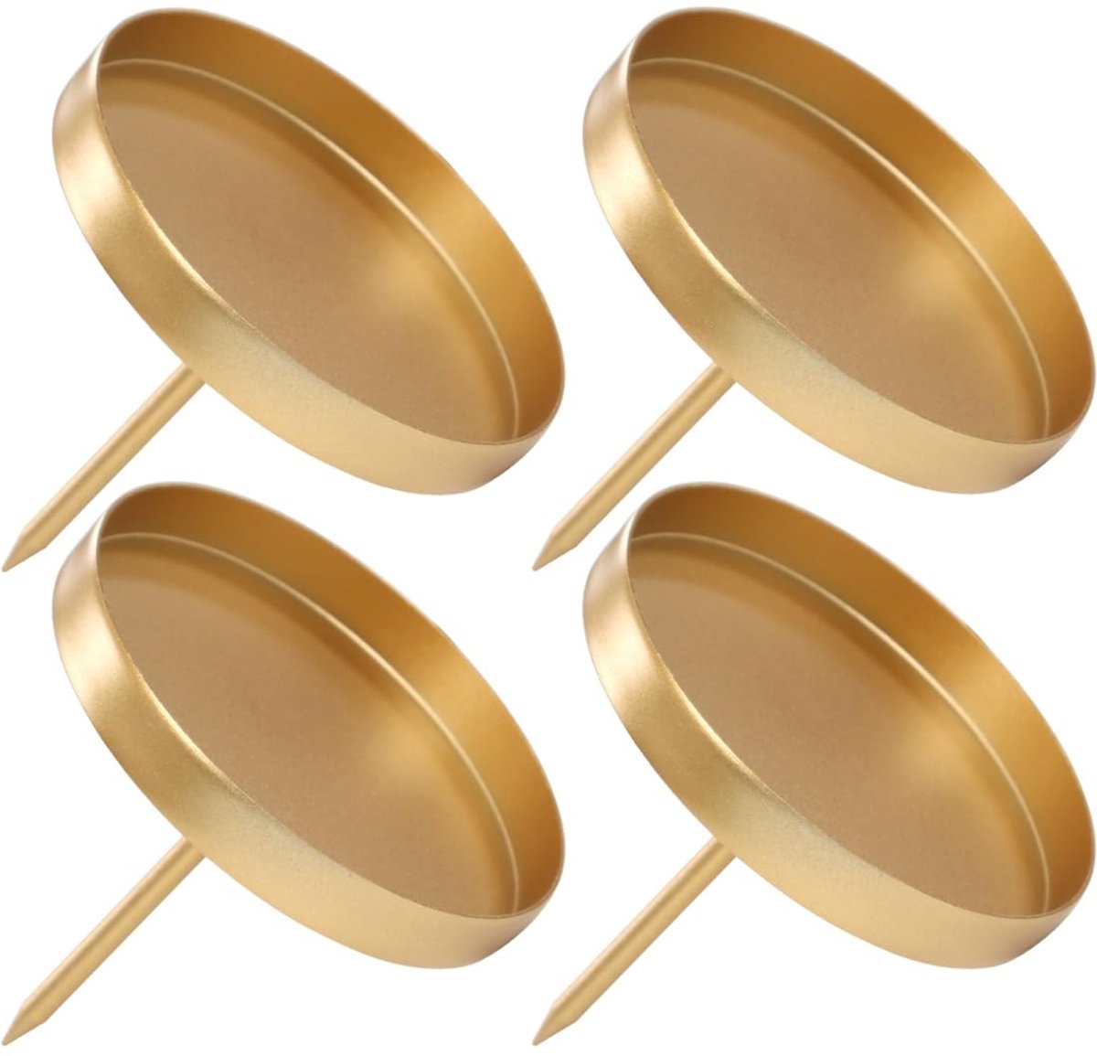 Dailygoods- Kaarsenhouder Goudkleurig - Set van 4 - Diameter 8,5 cm - Afneembare Houder - Stompkaarsen - Eenvoudige Montage - Kandelaar