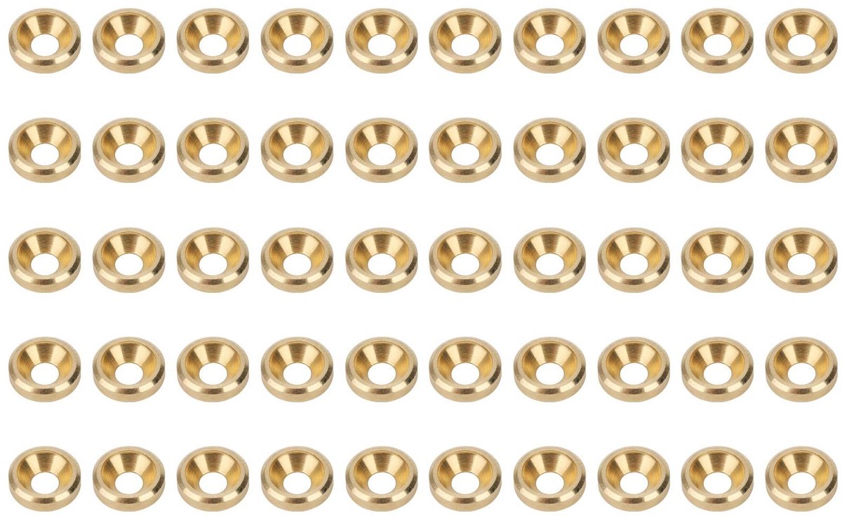 Dailygoods- Sluitringen Set van 50 - Verzonken Kop - Platte Sluitringen - M4 - Koper - Kwaliteitsproducten - Onderlegger
