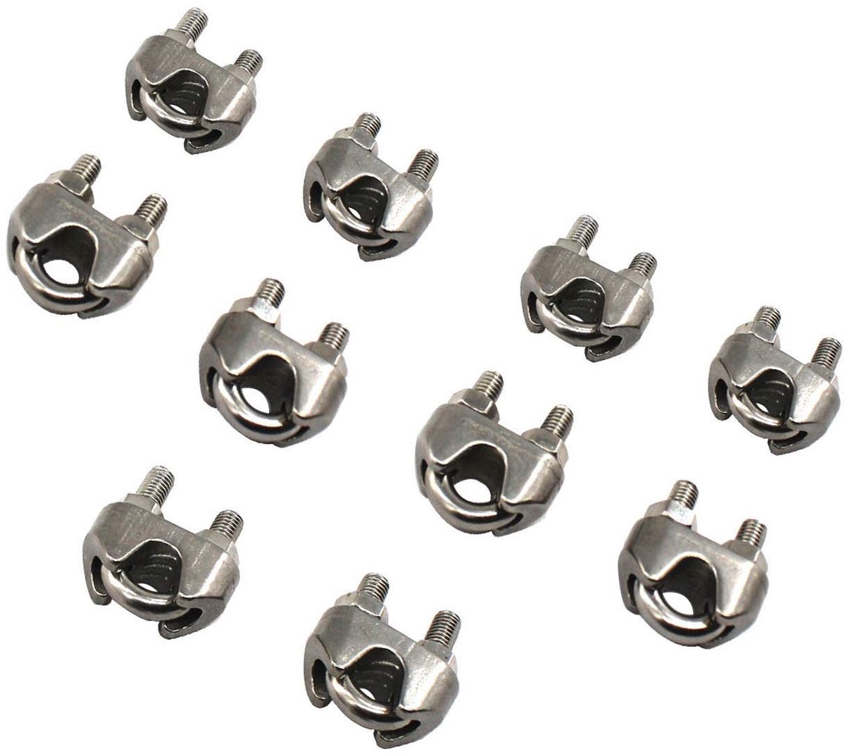 Dailygoods- Kabelklem M4 - 10 Stuks - Roestvrij Staal - Draad/Kabel Clip - Corrosiebestendig - Voor Touw/Kabel tot 4mm - Kabelclip