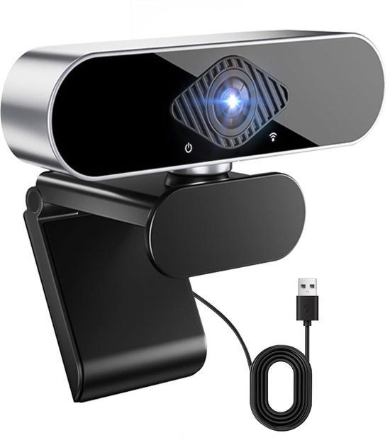 carmdering - Webcam - Facecam - USB-Camera - 1080p Full HD Video - Autofocus Functie - CMOS Sensor - 360° Draaibaar - Ruisonderdrukking - Plug-and-Play Gemak - 1 Stuk