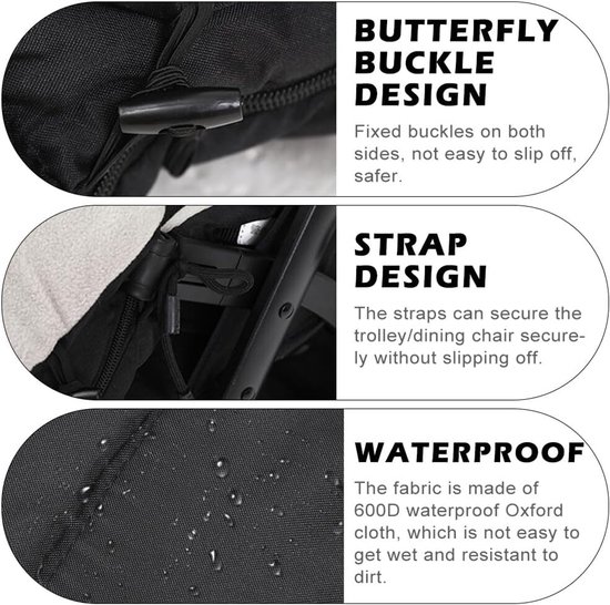 Universele Voetenzak - Kinderwagen Accessoire - Warm Blijven - Waterdicht Oxford Materiaal - 80 cm - Zwart van Universele — afbeelding 4
