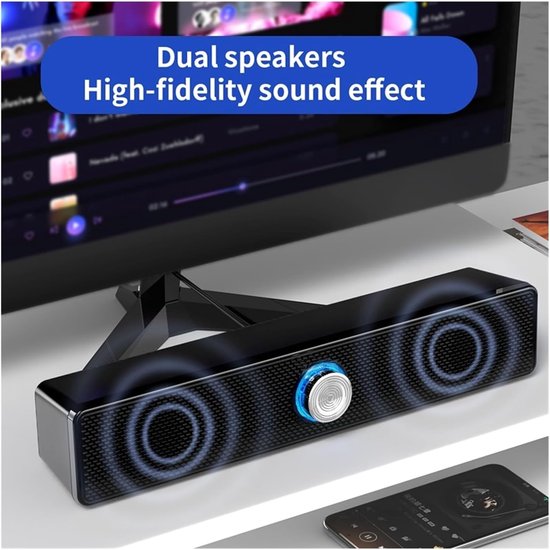 Home Theater Soundbar - Computer speaker - Films Muziek Games - Sterke Bas - Compact Design - Zwart van home — afbeelding 5