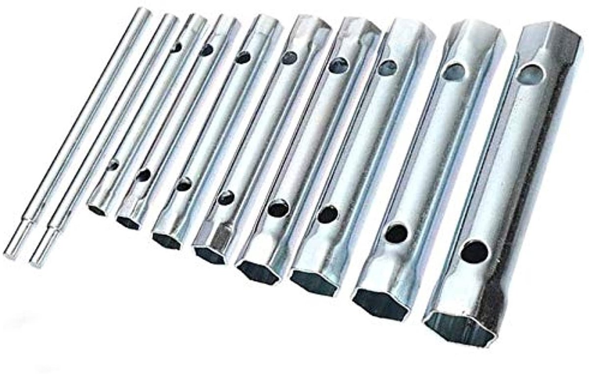 Dailygoods- Steeksleutelset 10 Stuks - Steeksleutel 6/7mm - Steeksleutel 8/9mm - Steeksleutel 10/11mm - Steeksleutel 12/13mm - Roestbestendig en duurzaam - Bussleutel