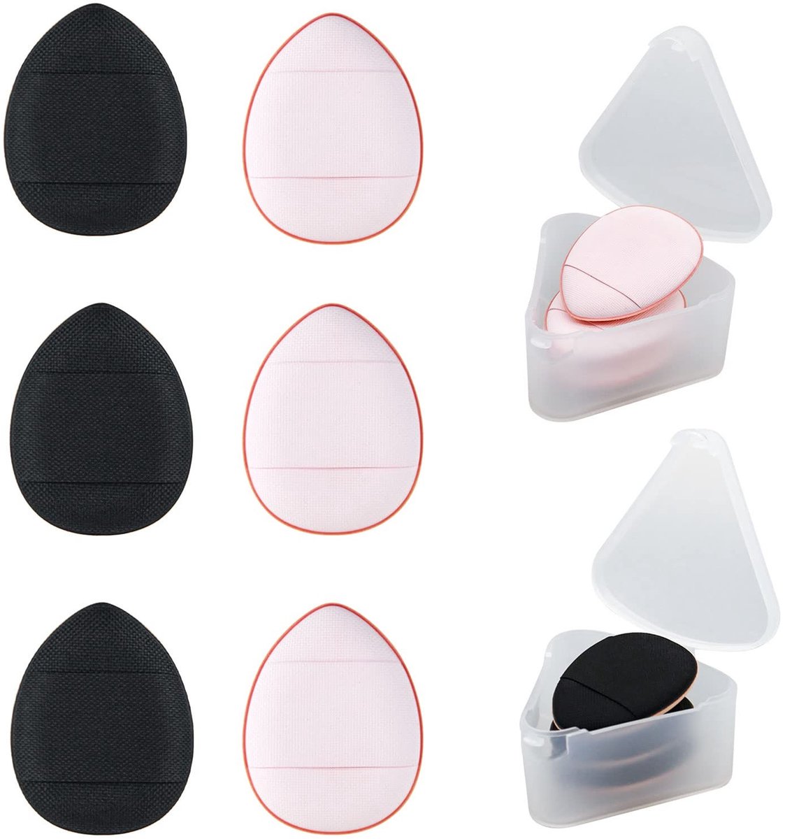 Dailygoods- Make-upspons 6 stuks - Druppelvormige Make-upsponzen - Herbruikbaar - Nat/Droog Make-upgereedschap - Cosmetische Spons - Voor Foundation/Concealer - Make-up Spons