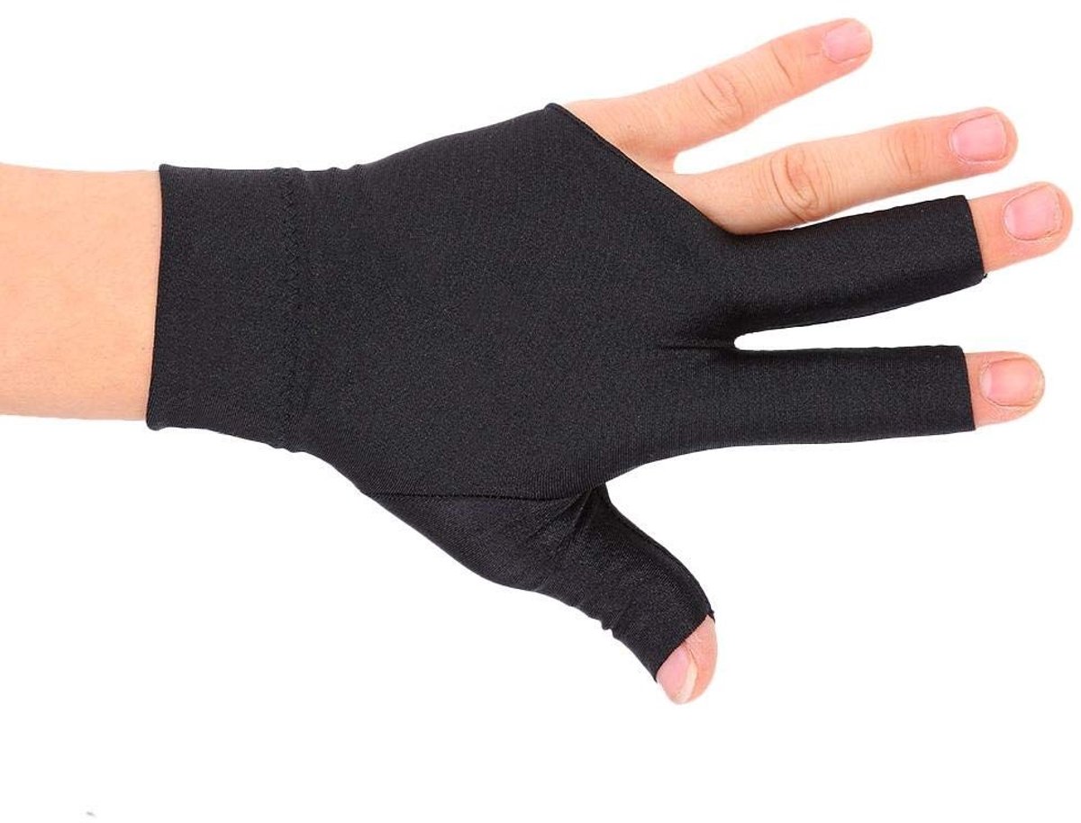 Dailygoods- Biljarthandschoenen Linkshandige - 3-Pakket - Ademend - Elastisch - Open Vingertoppen - Comfortabel en Flexibel - Snookerhandschoen