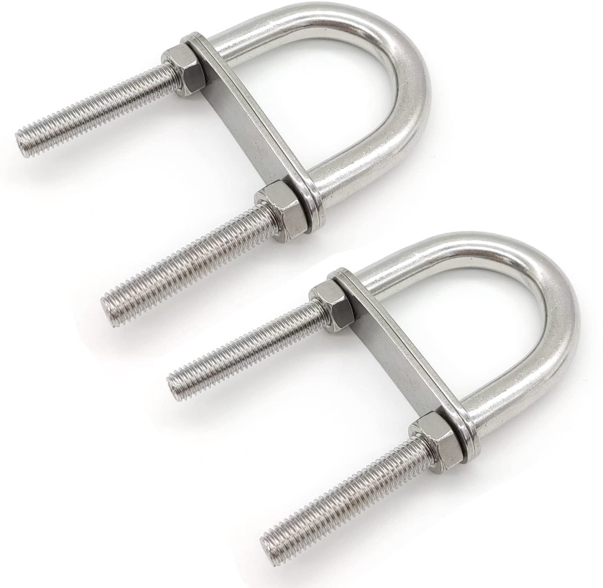 Dailygoods- U-Bout 2 Stuks - Roestvrij Stalen U-Bouten - 100x45 Mm - Diepe Schroefdraad - Corrosieweerstand - Geschikt voor Auto's/Schepen - Beugel