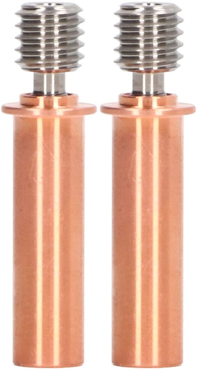 Dailygoods- Nozzle 2 Stuks - Bimetaal Heat Break Tube - FDM 3D Printer Onderdelen - Extruder Vervanging - Ti-Legering/Koper - Betrouwbaar en Lekvrij