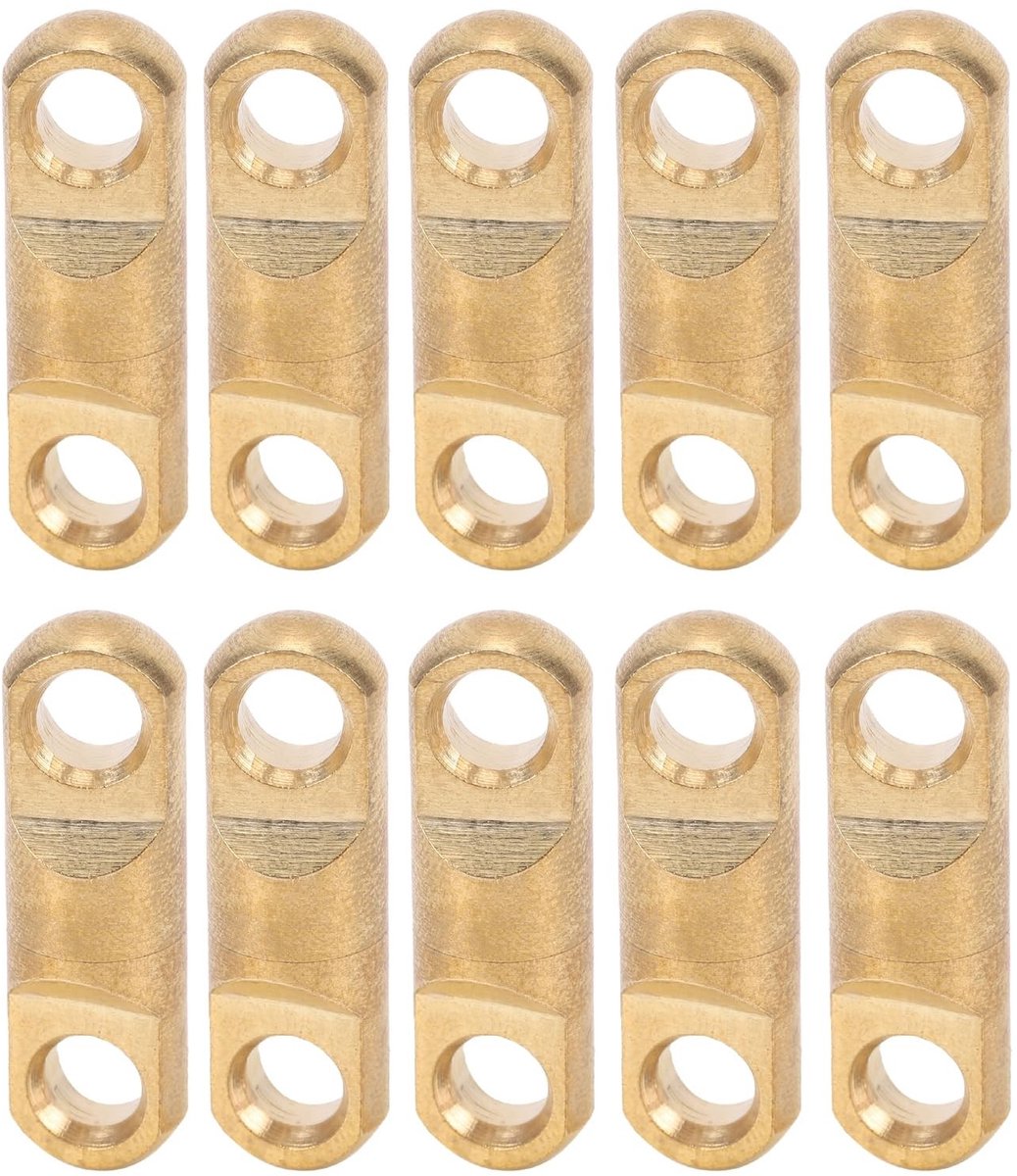 Dailygoods- Draaibare Connector - Massief Messing - 10 Stuks - Roterende Oog - Metalen Hardware - 9mm ID - Decoratieve Gespen