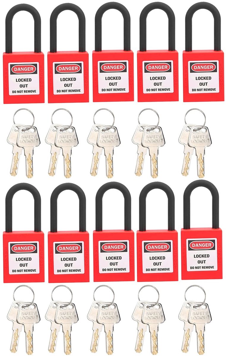Dailygoods- Hangslot 38mm - Industrieel/Technisch - Stofdicht - Gecodeerd Label - Stevig/Lichtgewicht - Slagvast/Temperatuurbestendig - Slot