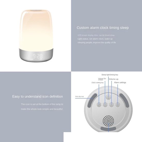 Nachtlampje Wekker - Zonsopgang Simulatie Lamp - Rustig Wakker Worden - Instelbare Timer - 1 Eenheid - Warm Wit — afbeelding 2