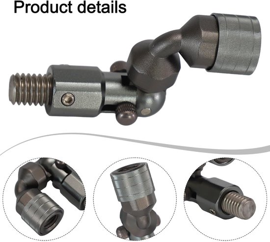 Schepnet Adapter - Net Connector - Visgerei Ondersteuning - Vouwbaar met Vergrendeling - 12 mm Draad - Grijs — afbeelding 3