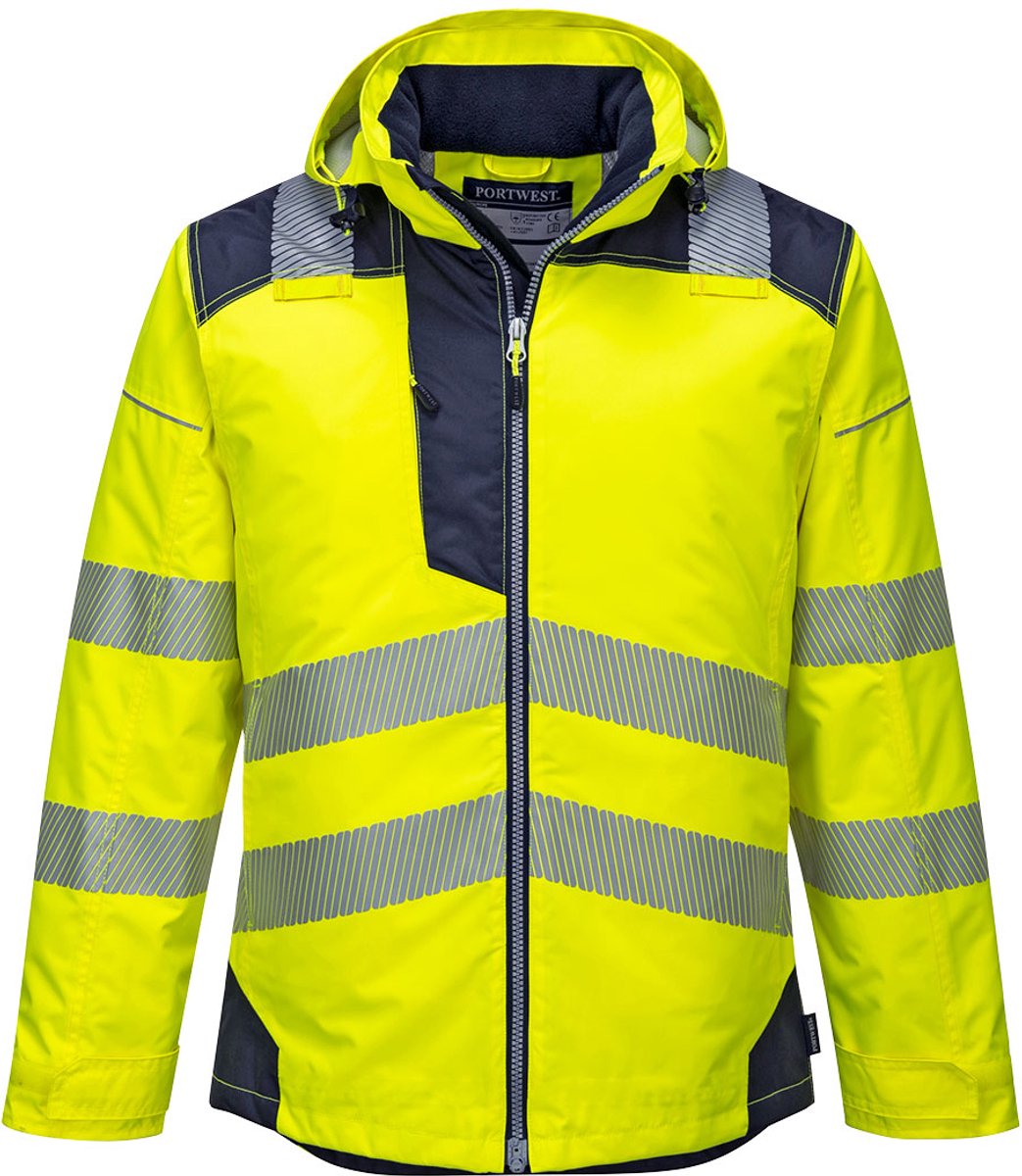 Portwest PW3 Hi-Vis Winterjack T400 - Geel/Marine - 4XL