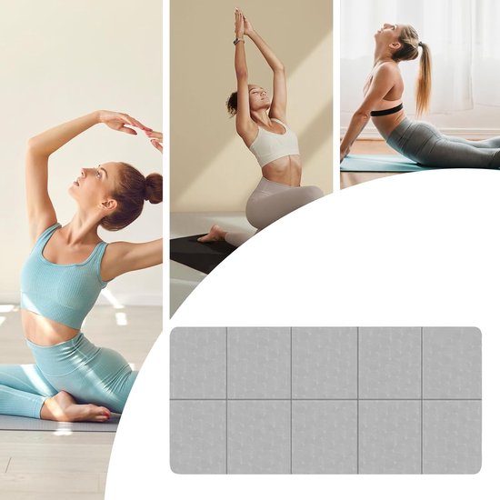 Yogamat - Trainingsmat Oefenmat - Fitness Buiten - Antislip Grip - 183x61 cm - Grijs van Yogamat — afbeelding 5