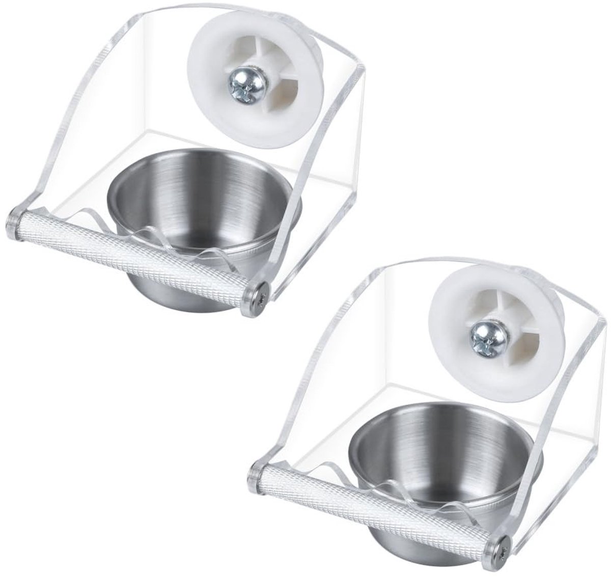 Dailygoods- Vogelvoederbak Hoogwaardig - Waterbak - Klemhouder - Roestvrij Staal - Slijtvast - Gemakkelijk Schoon te Maken - Voederbak