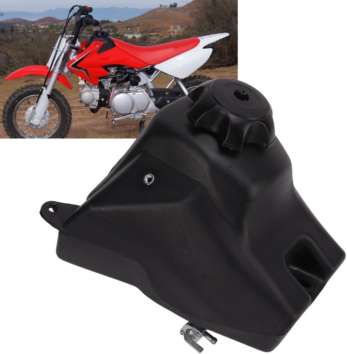 Dailygoods- Brandstoftank Vervanging - Compatibel voor XR50/CRF50 - Zwart - ABS Materiaal - Dirt Bike - Slijtvast en Duurzaam - Benzinetank