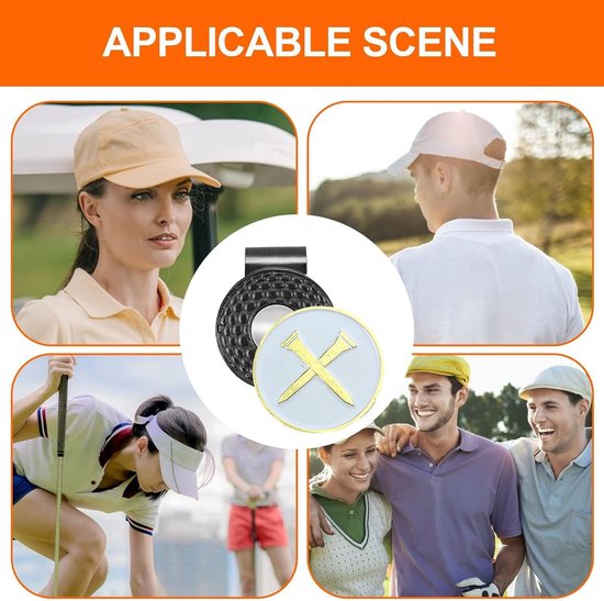 Golf Hoed Clip - Ball Marker Accessoire - Golf Markeren - Duurzaam Metaal - 8 x 5 cm - Zwart — afbeelding 4