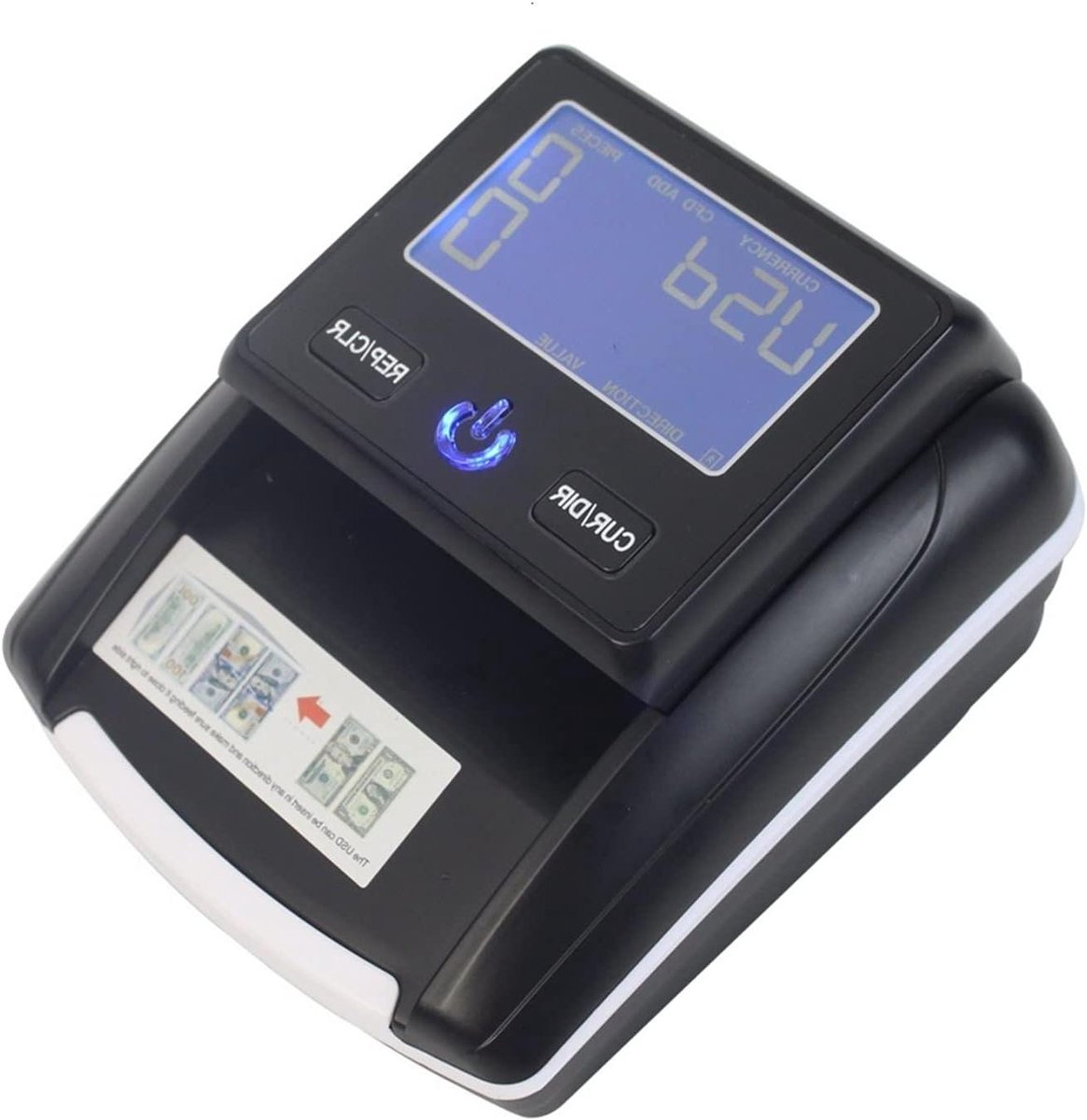 Geld teller - Biljet detector - Bankbiljetten controleren - Automatische detectie - Compact formaat - Zwart
