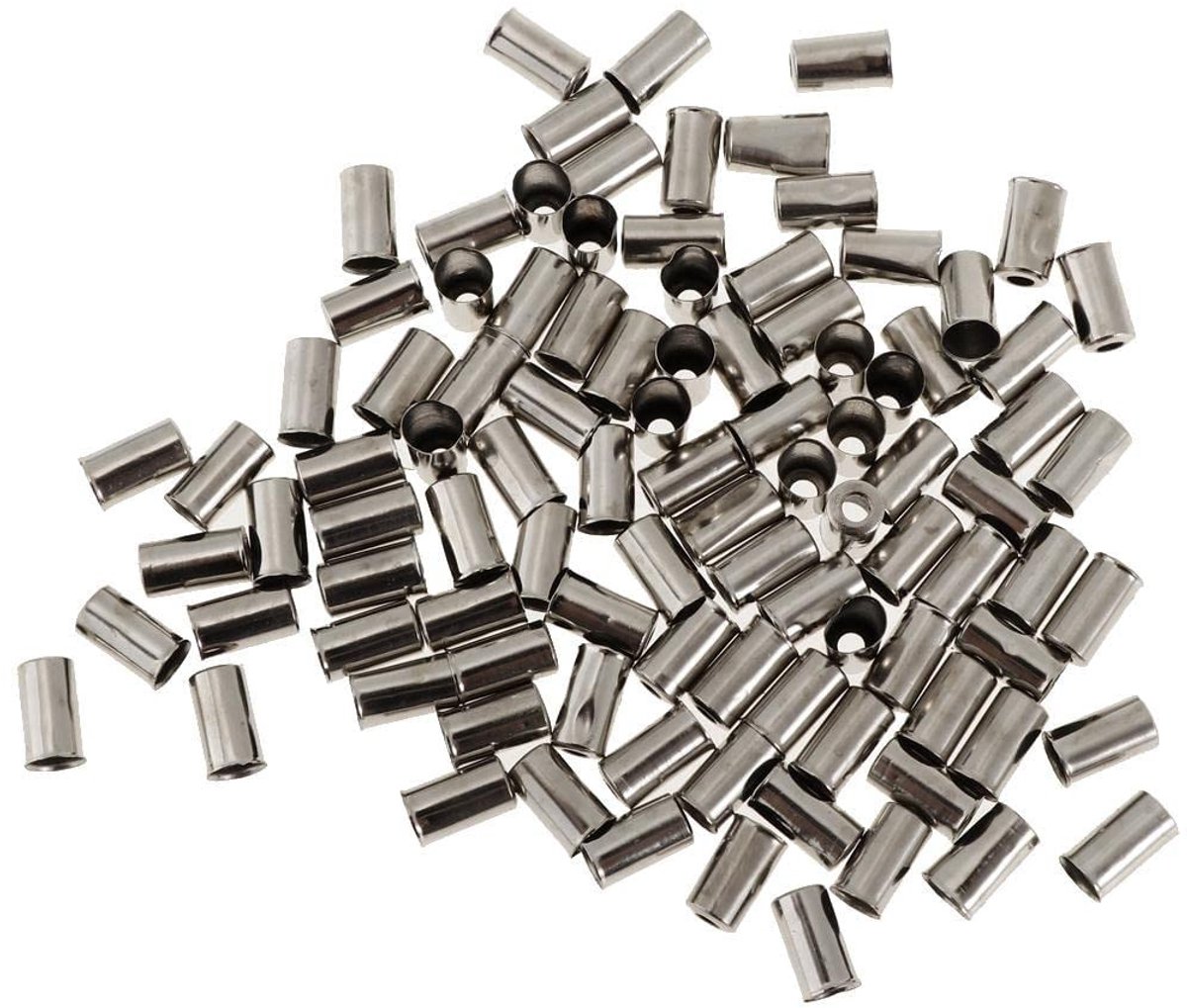 Dailygoods- Kabeleindkappen 100 Stuks - Aluminium - Lichtgewicht - Duurzaam - 5 mm - Gladde Rand - Bescherming Kabelbehuizing - Remkabelkappen