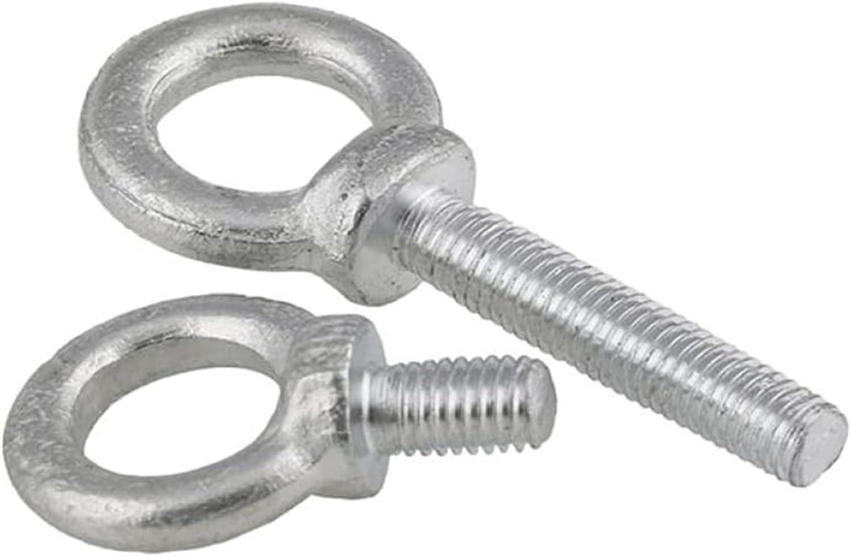 Oogbout met moer - Schouderring bouten - Bevestigen van objecten - Gegalvaniseerd koolstofstaal - M10x25mm - Zilverkleurig