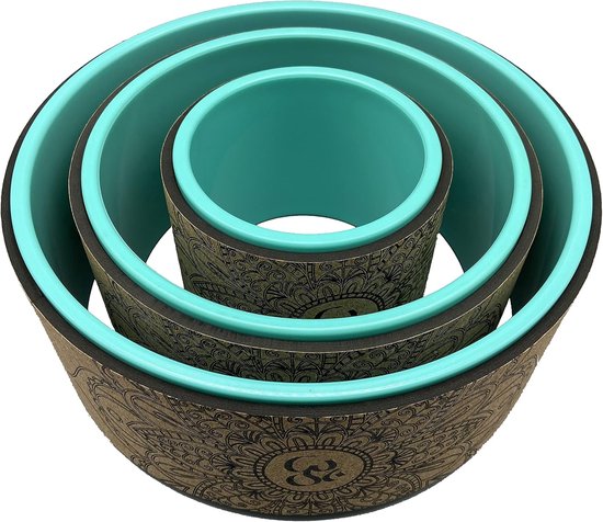Yoga Wiel - Backbend Trainer - Flexibiliteit Verbeteren - Extra Dikke Vulling - 33 cm Diameter - Aqua — afbeelding 4