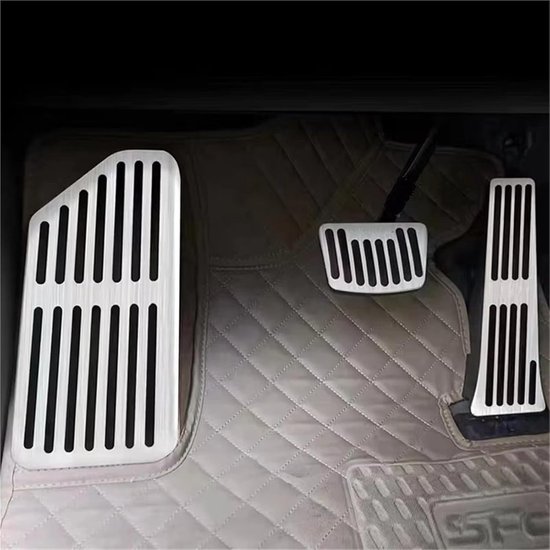 Pedaalhoezen Set - Auto Interieur - Verbeterde Grip - Antislip Ontwerp - 3 Stuks - Zilver — afbeelding 2