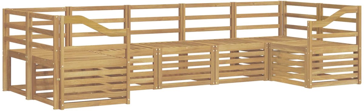 vidaXL Buiten - bank - set - 7 - st - 7-zits - Wit - Massief - Acacia - Hout