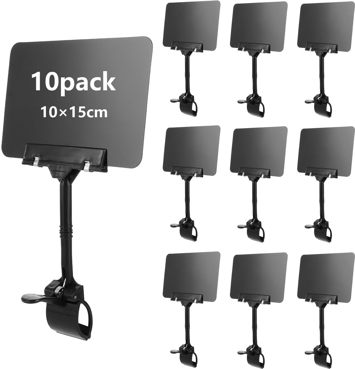 Dailygoods- Etikethouder 10 stuks - A6 Prijskaartjeshouder - Zelfklevend - Labelhouder - Goederenschildhouder - Vaste clip - 15 x 10 cm