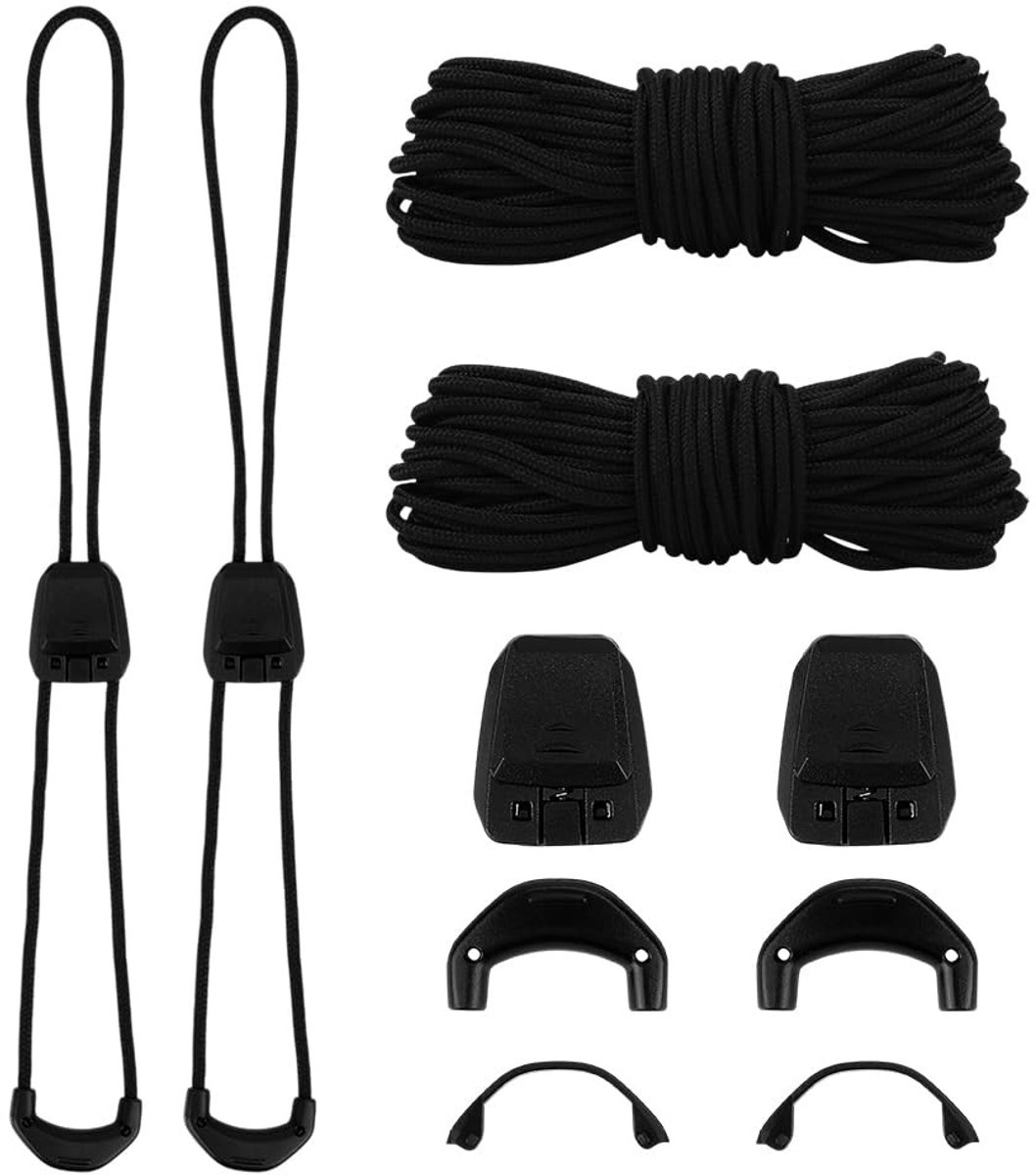 Dailygoods- Schoenveters 4 Paar - Zwarte Dunne Veters - Elastische Veters - Snelsluitsysteem - Duurzaam - Reserveveters