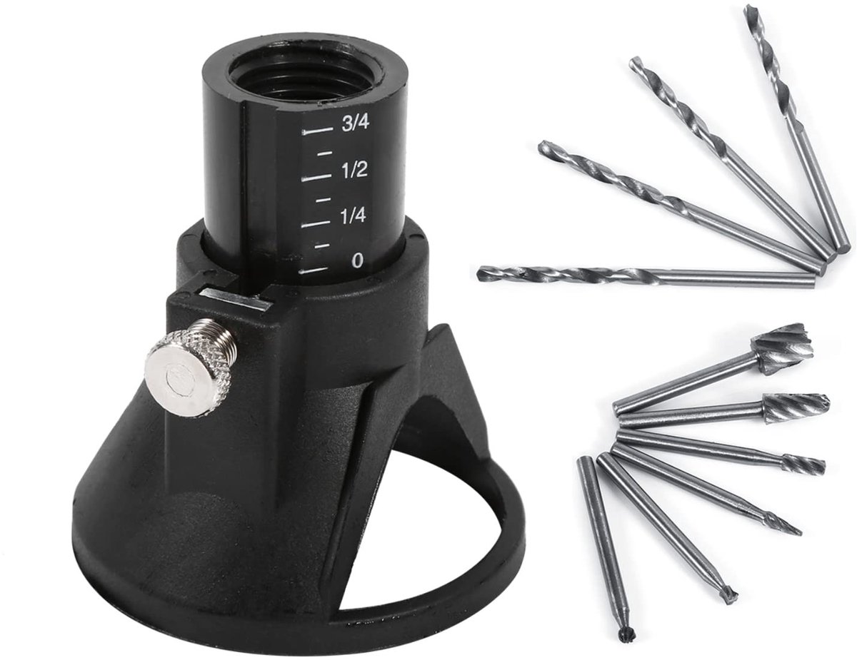Dailygoods- Houtfreesboren Set van 11 - HSS Frezen - Boor Carving Locator - Kunststof/Staaldelen - Diameter 2/6 cm - Gewicht 65g - Boorset