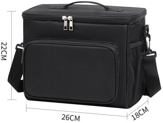 Geïsoleerde lunchtas - Herbruikbare lunchbox - Draagbare, zachte koeltas - Lekvrij ontwerp - Met verstelbare schouderband - Koeltas met grote inhoud - Picknicktas - Thermotas - Ideaal voor volwassenen (werk/picknicks) - 26 x 24 x 17 cm — afbeelding 2