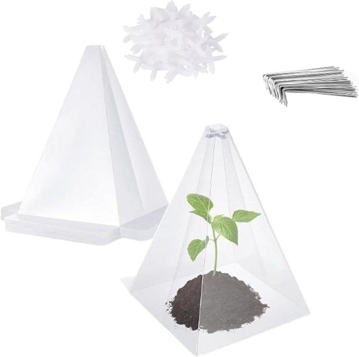 Tuinkas Koepels - Plantenbeschermers - Bescherming Groenten - Robuust PVC Materiaal - 20 Sets - Transparant