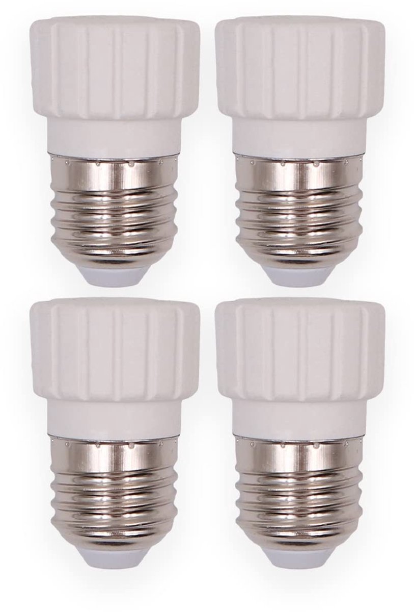 Dailygoody - E27 naar GU10-fittingconverter - 4 stuks - Duurzaam en veilig - PBT-kunststof - Geschikt voor LED-lampen - Brandvertragend en hoge temper...