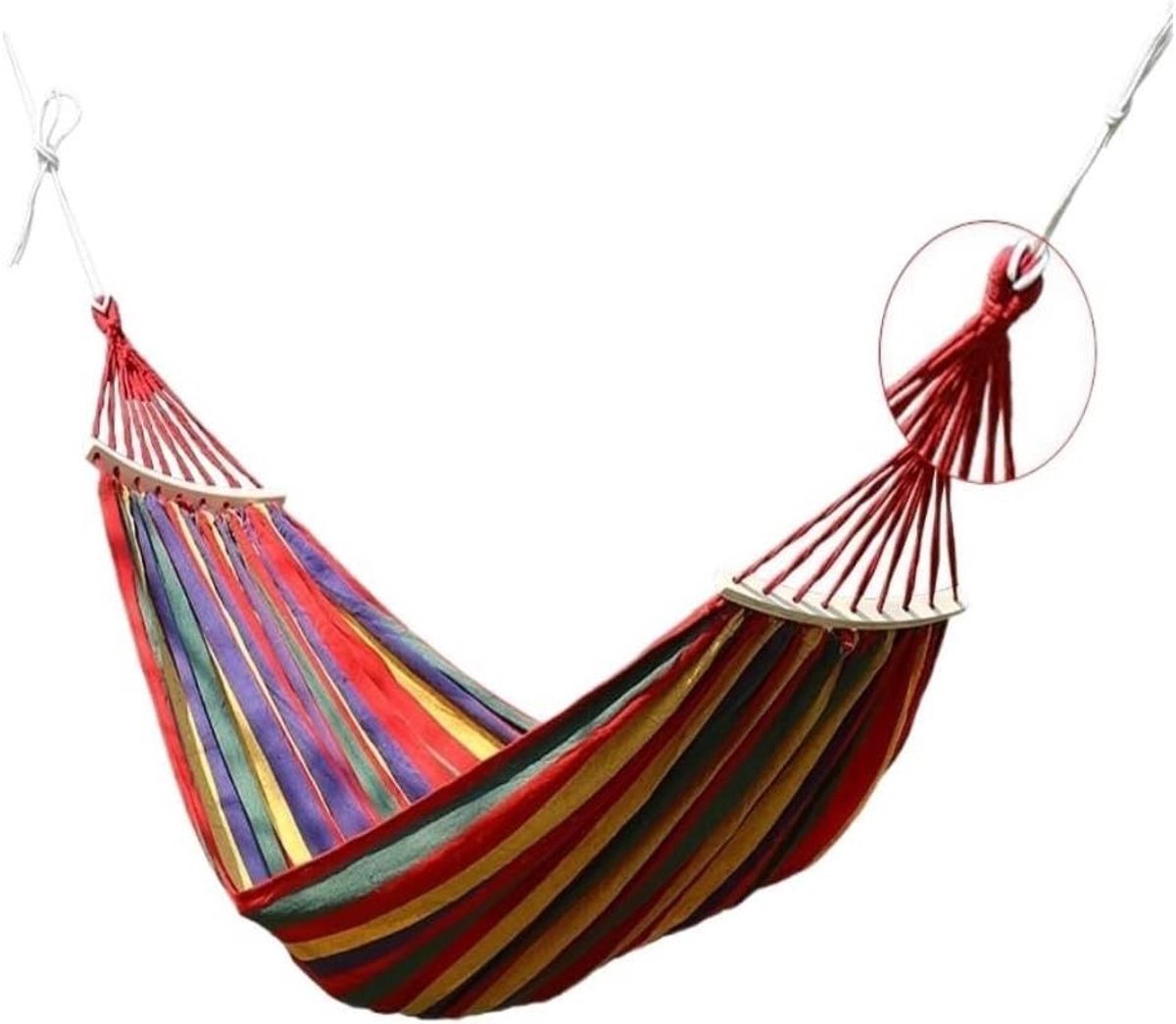 Kampeerhangmat - Draagbare relaxplek - Outdoor ontspanning - Anti-rollover ontwerp - 190 x 100 cm - Rood