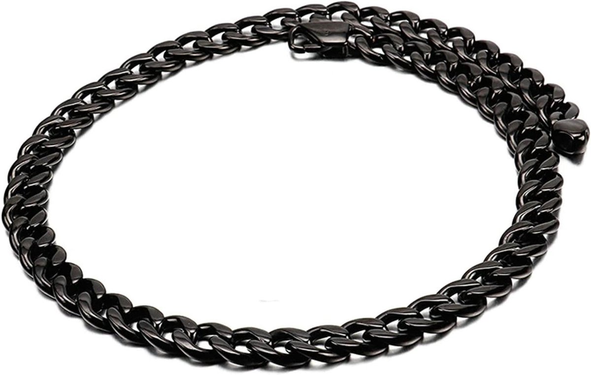 Heren Ketting - Ketting Zonder Hanger - Dagelijks Dragen - Roestvrij Staal - 10 mm Breed - Zilverkleurig
