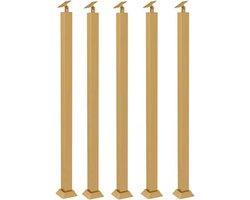 AviiSo Trapspil goud vierkante trap baluster palen, 270 ° verstelbare smeedijzeren trapbalusters voor treden balkon trappen (kleur: 5 stuks, maat: 80 cm)