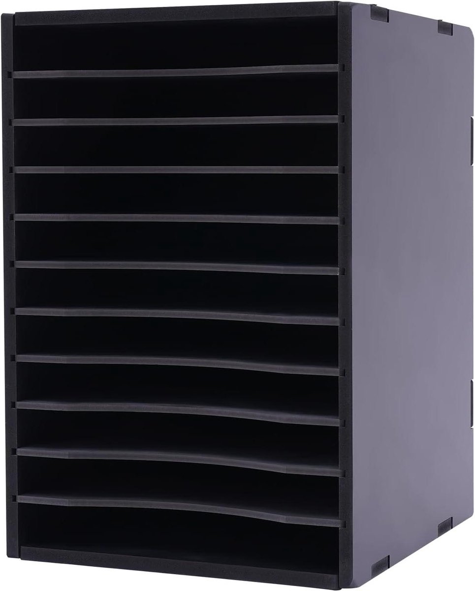 Bureau Organizer - Documentenhouder - Werkplek Ordenen - 11 Vakken - 27x30x40 cm - Zwart