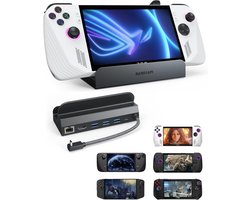 6 in 1 Loot Docking Station voor ASUS ROG Ally X, Steam Deck OLED en Legion Go met HDMI 2.1, 4K@120Hz, 3 USB-A 3.0 poorten en 100W USB-C Opladen