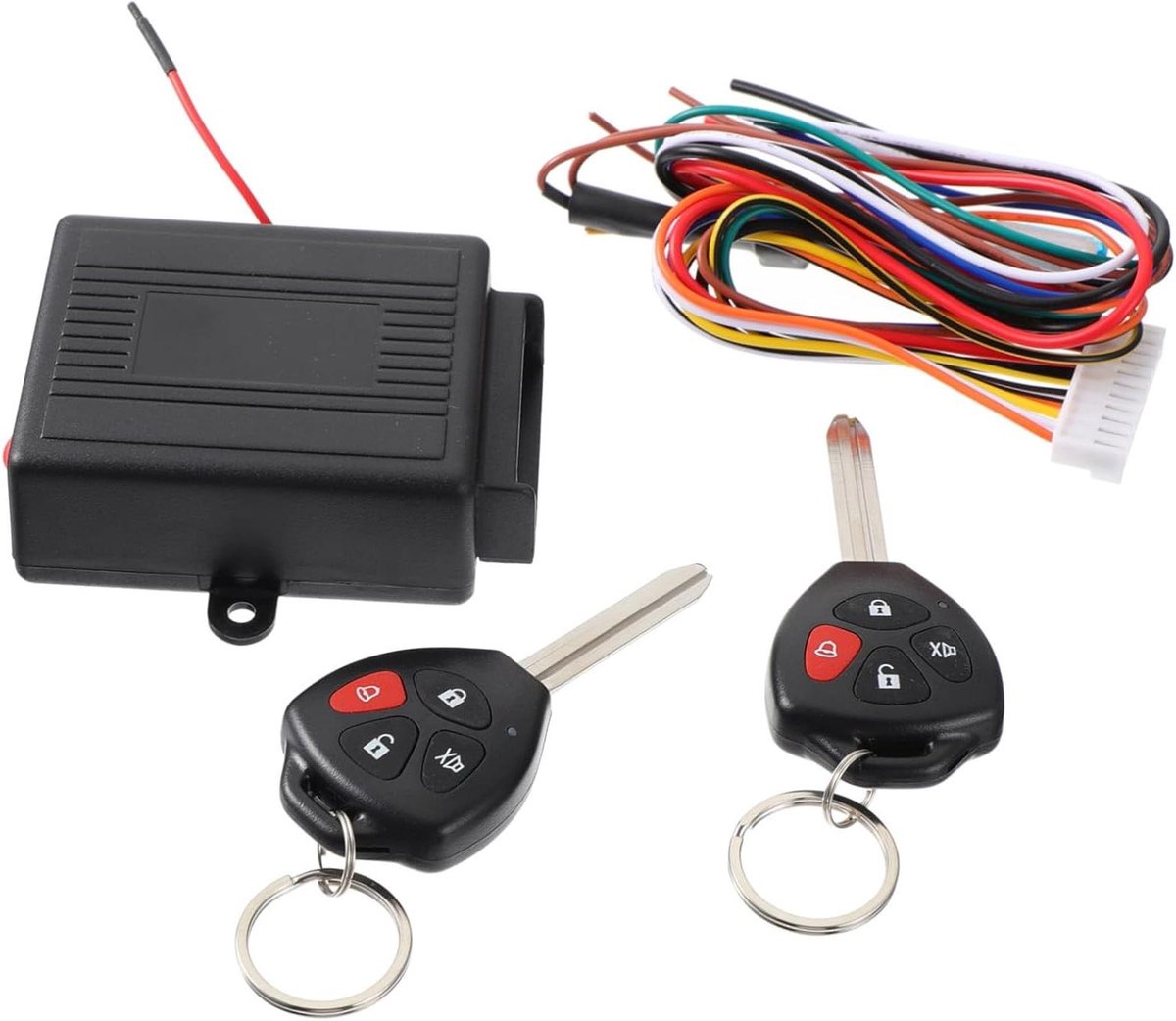 Auto Alarm Systeem - Voertuig Beveiliging - Voertuig Beveiligen - Afstandsbediening Functies - 9 x 8.6 x 3.1 cm - Zwart