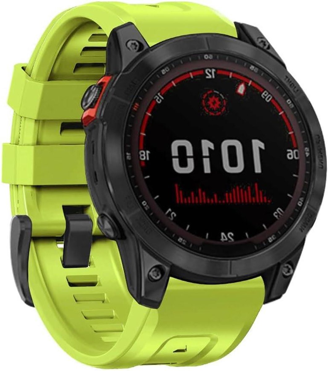 Garmin Forerunner Armband - Fenix 7 Band - Sportieve Activiteiten - Huidvriendelijk Siliconen - 22 mm - Limoengroen