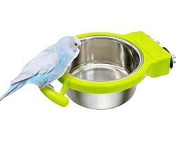 Onderhoudsvriendelijke voederbak voor papegaaien - Roestvrijstalen voer- en waterbakken voor vogelkooien, ideaal voor valkparkieten en parkieten