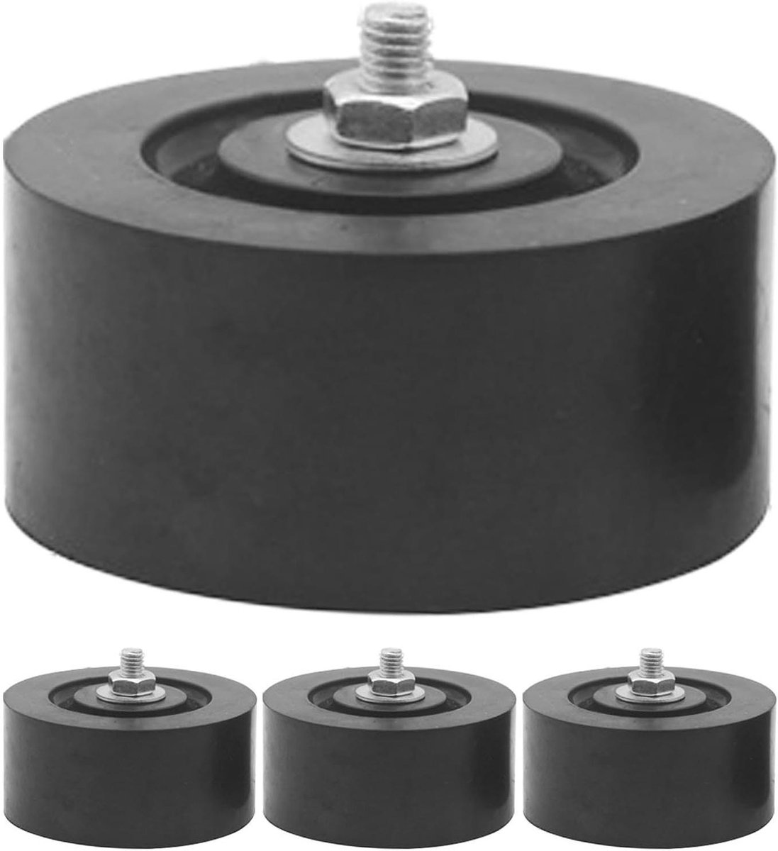 Trillingsisolatiepads - Schokdempers Rubber - Apparaten Stabiliseren - Verhoogt Luchtstroom - 4 Stuks - Zwart
