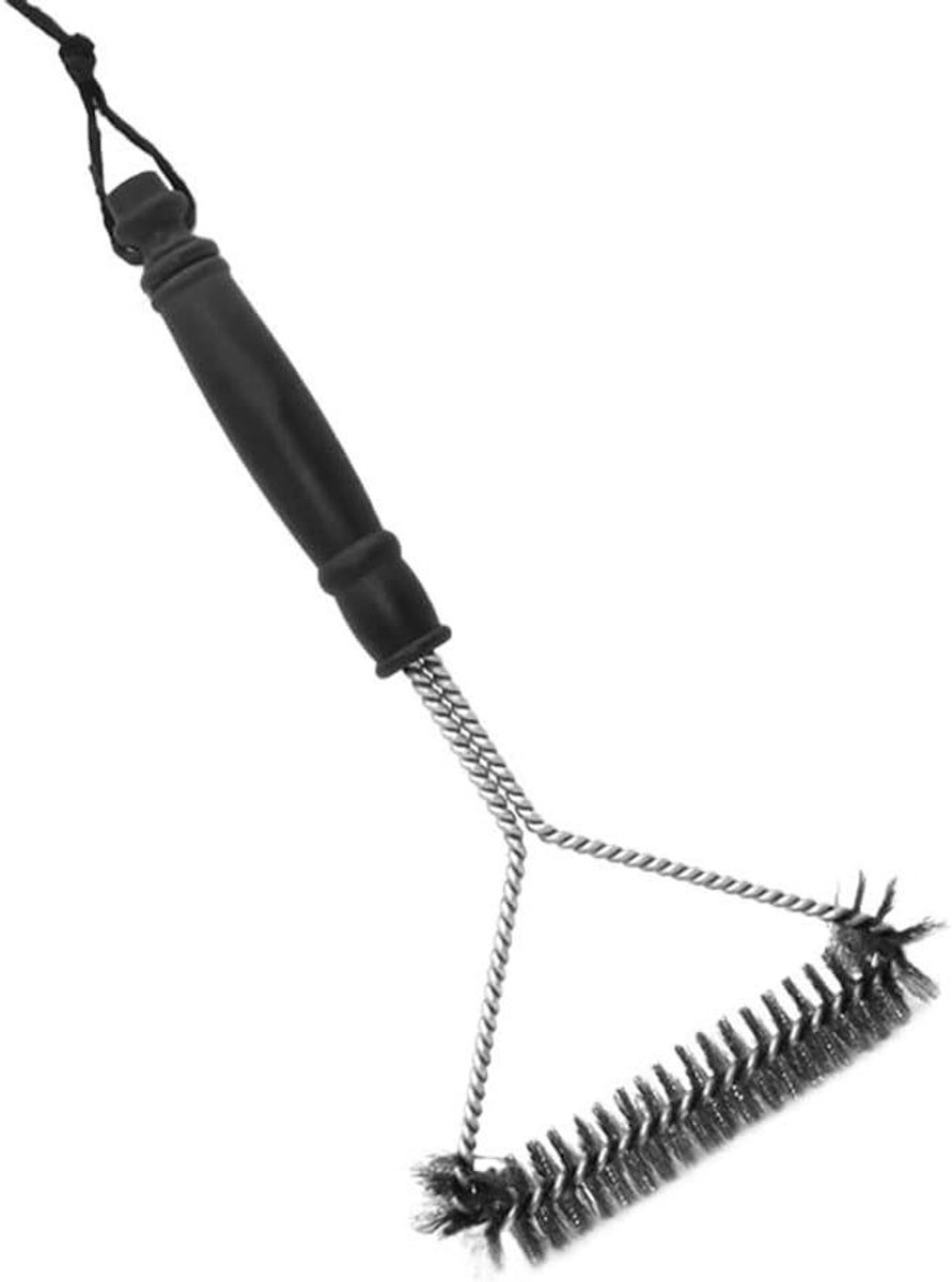 Grill Borstel - BBQ Reiniger - Barbecue Schoonmaken - Hittebestendig Siliconen - 10 mm - Zwart
