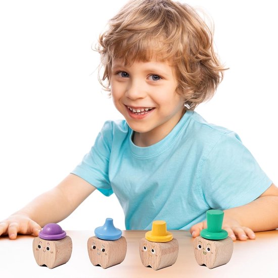 SnelShoppen - 4 Stuks Melktanddoosje Houten Tanddoosje voor Baby Tanden, Kinderen, Meisjes, Duurzaam, Corrosiebestendig, Silicone Deksel, Perfect voor van Snelshoppen — afbeelding 2