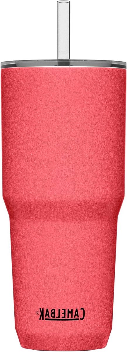 Rietjesbeker - Drinkbeker - Hydratatie Onderweg - Spatwaterdichte Deksel - 900ml - Wild aardbei