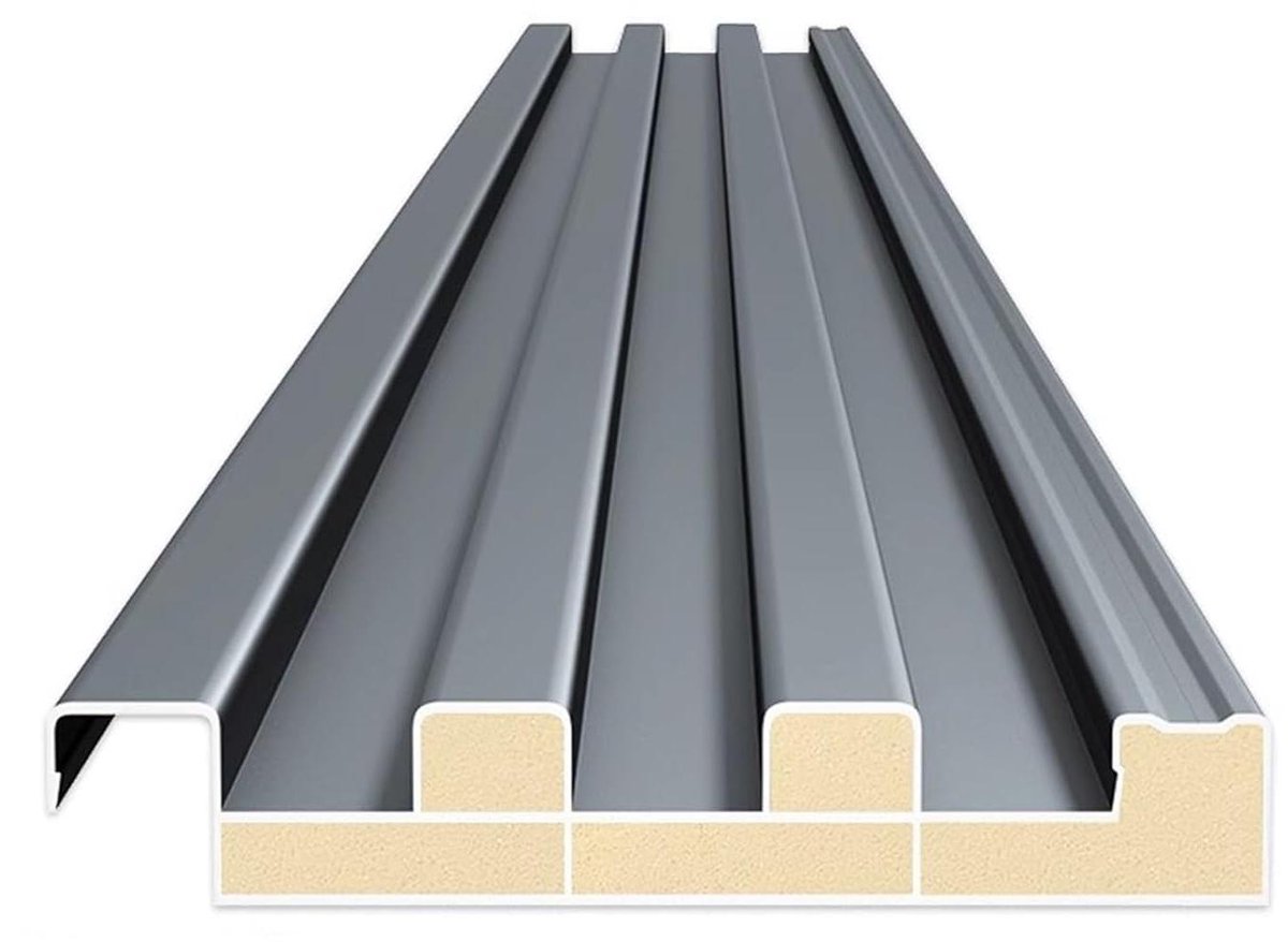 Aluminium Dakplaten - Dakpanelen Metaal - Dakrenovatie - Waterdicht Golfontwerp - 1.1 x 2 m - Grijs
