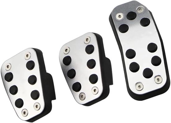 Pedaal Set Auto - Gaspedaal Covers - Verbeterde Grip - Hitte Koude Bestendig - AT MT Opties - Zilver Zwart — afbeelding 4
