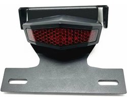 Kentekenplaathouder Motor - Achterlicht Kit - Motorfiets Rijden - Geïntegreerde LED - 30mm Kabels - Zwart