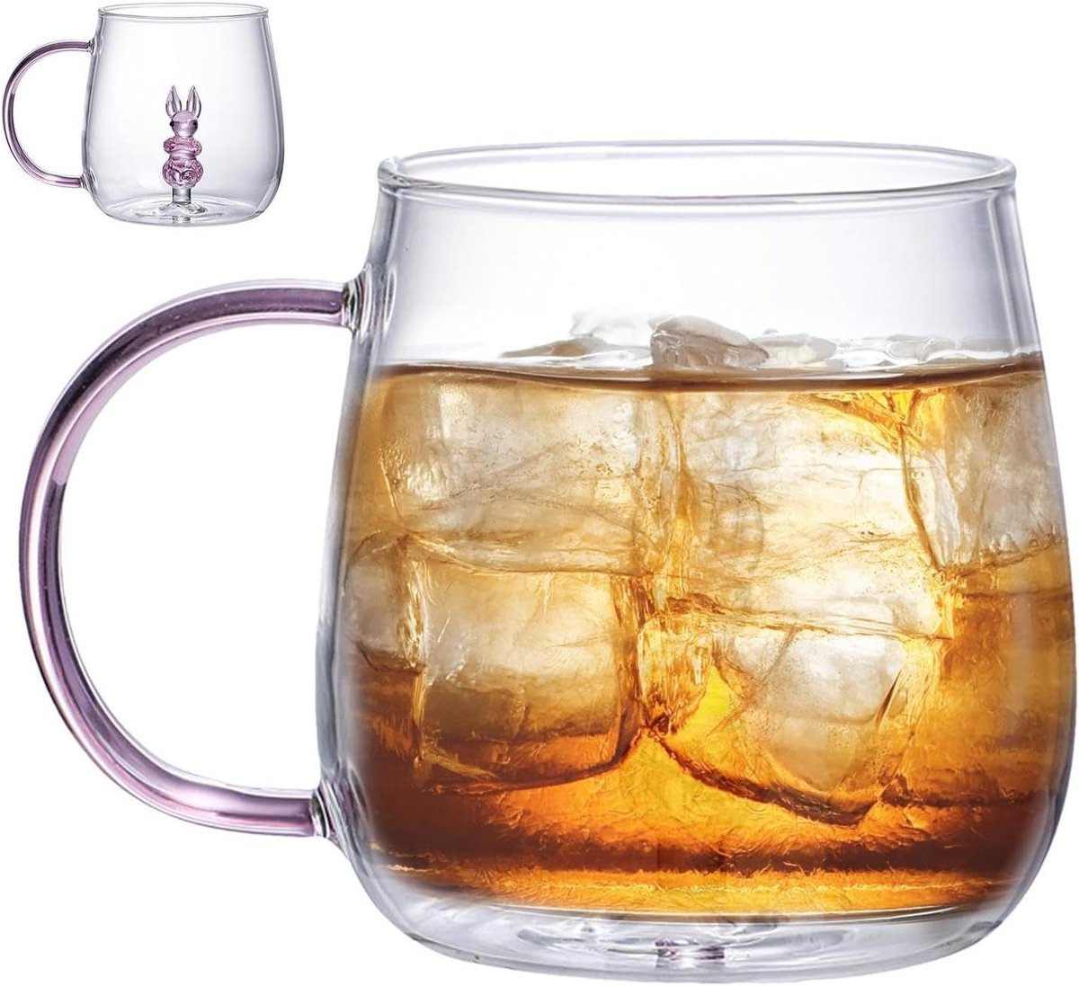 Dierenkoffiemok Glas - 3D Beker - Warme Dranken - Hittebestendig Ontwerp - 380 Ml - Transparant